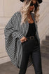Houndstooth Open Front Longline Dolman Kimono